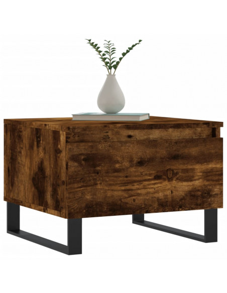 Tavolino da Salotto Rovere Fumo 50x46x35cm in Legno Multistrato