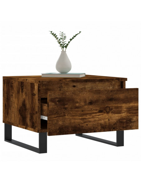 Tavolino da Salotto Rovere Fumo 50x46x35cm in Legno Multistrato