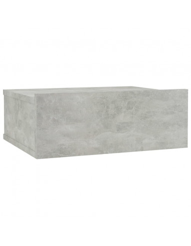 Comodino Pensile Grigio Cemento 40x30x15cm in Legno Multistrato