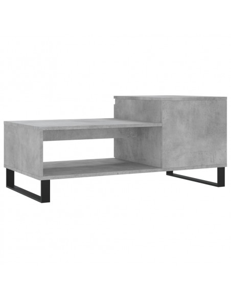 Tavolino Salotto Grigio Cemento 100x50x45 cm Legno Multistrato