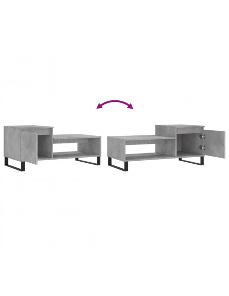 Tavolino Salotto Grigio Cemento 100x50x45 cm Legno Multistrato