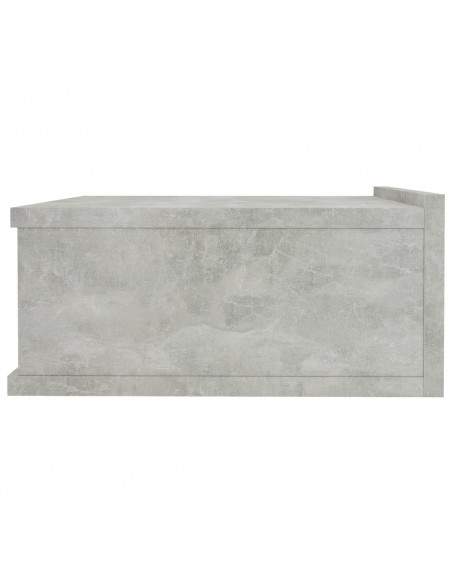 Comodino Pensile Grigio Cemento 40x30x15cm in Legno Multistrato