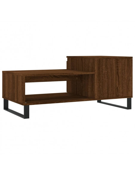 Tavolino da Salotto Rovere Marrone100x50x45cm Legno Multistrato