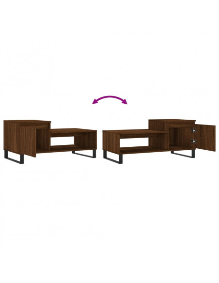 Tavolino da Salotto Rovere Marrone100x50x45cm Legno Multistrato