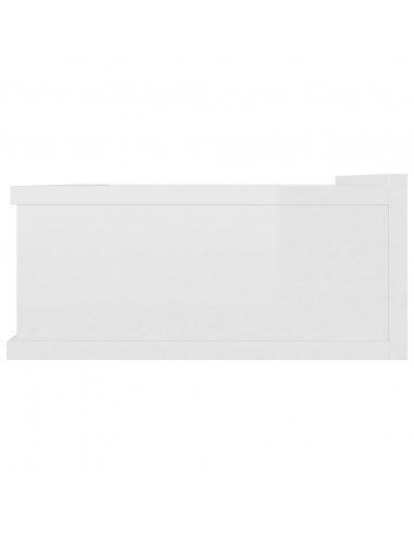 Comodini Pensili 2pz Bianco Lucido 40x30x15cm Legno Multistrato