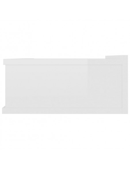 Comodini Pensili 2pz Bianco Lucido 40x30x15cm Legno Multistrato