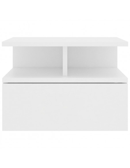 Comodino Pensile Bianco 40x31x27 cm in Legno Multistrato