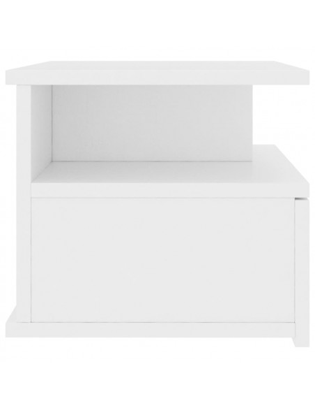 Comodino Pensile Bianco 40x31x27 cm in Legno Multistrato