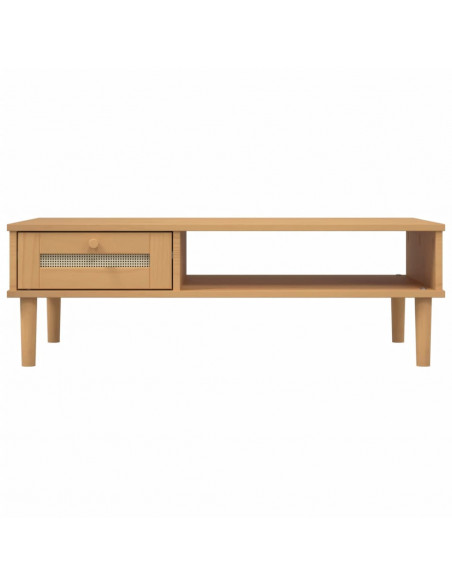 Tavolino SENJA Aspetto Rattan Marrone 100x55x33 Legno Massello