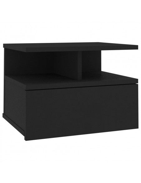 Comodino Pensile Nero 40x31x27 cm in Legno Multistrato