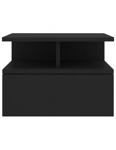 Comodino Pensile Nero 40x31x27 cm in Legno Multistrato