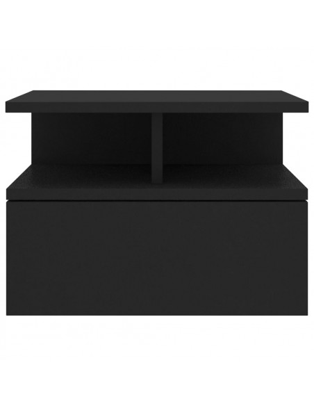 Comodino Pensile Nero 40x31x27 cm in Legno Multistrato