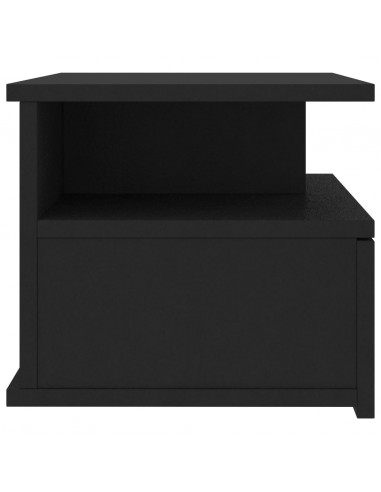 Comodino Pensile Nero 40x31x27 cm in Legno Multistrato