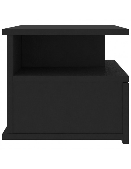 Comodino Pensile Nero 40x31x27 cm in Legno Multistrato