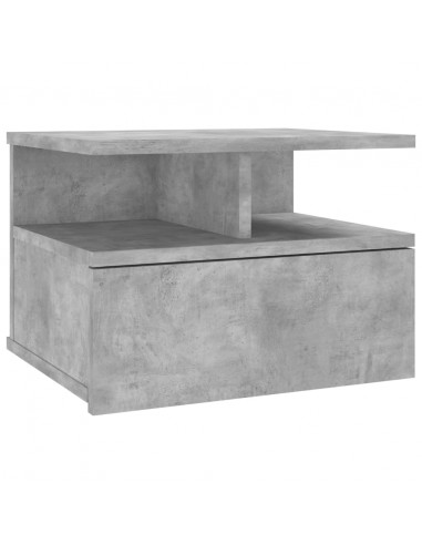 Comodino Pensile Grigio Cemento 40x31x27cm in Legno Multistrato