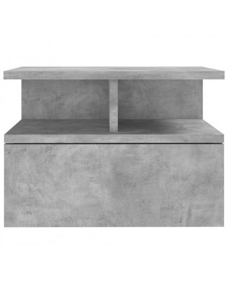 Comodino Pensile Grigio Cemento 40x31x27cm in Legno Multistrato