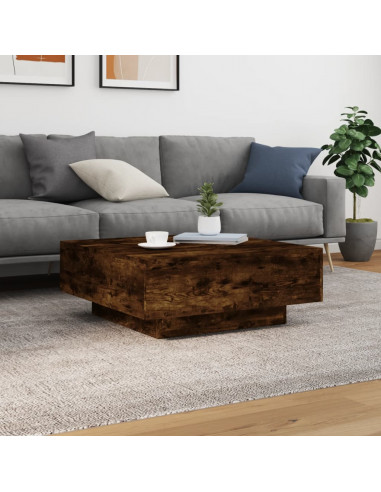 Tavolino da Salotto Rovere Fumo 80x80x31 cm Legno Multistrato