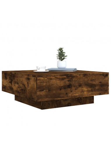 Tavolino da Salotto Rovere Fumo 80x80x31 cm Legno Multistrato