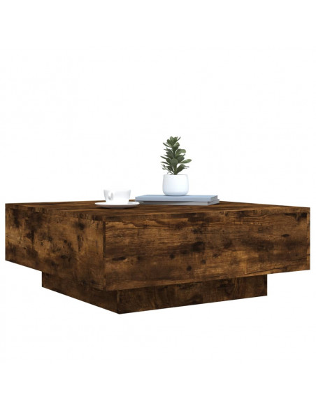 Tavolino da Salotto Rovere Fumo 80x80x31 cm Legno Multistrato