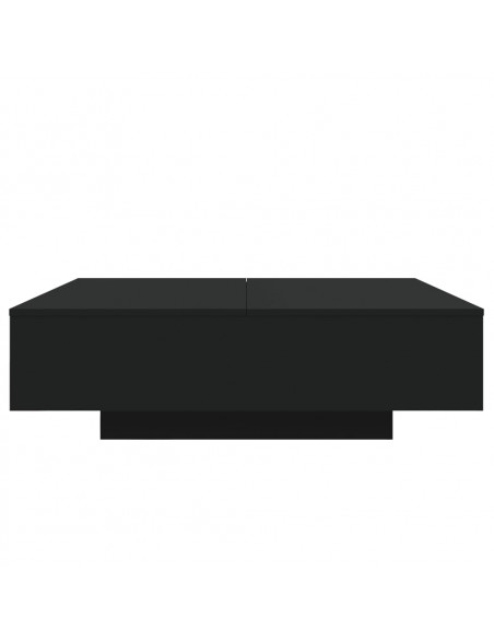 Tavolino da Soggiorno con Luci LED Nero 100x100x31 cm