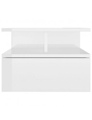 Comodini Pensili 2pz Bianco Lucido 40x31x27cm Legno Multistrato