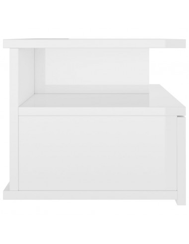 Comodini Pensili 2pz Bianco Lucido 40x31x27cm Legno Multistrato