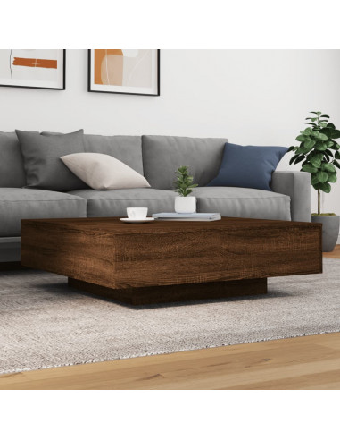 Tavolino Salotto Rovere Marrone 100x100x31 cm Legno Multistrato