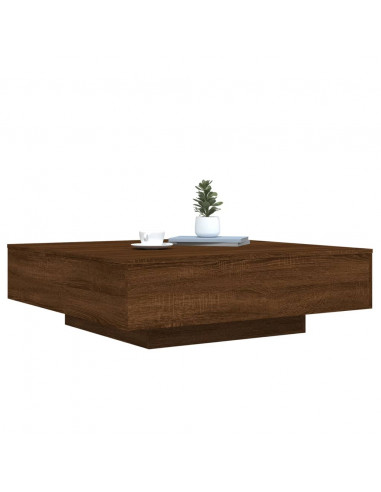 Tavolino Salotto Rovere Marrone 100x100x31 cm Legno Multistrato