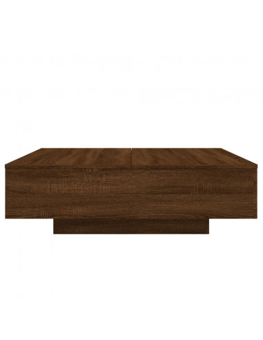 Tavolino Salotto Rovere Marrone 100x100x31 cm Legno Multistrato