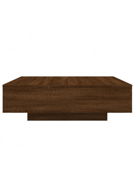 Tavolino Salotto Rovere Marrone 100x100x31 cm Legno Multistrato