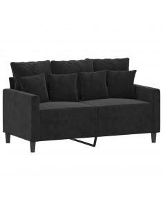 Divano a 2 Posti Nero 120 cm in Velluto 2