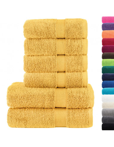Set Asciugamani 8 pz Oro 600 gsm 100% Cotone