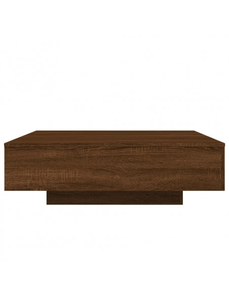 Tavolino da Soggiorno con Luci LED Rovere Marrone 100x100x31 cm