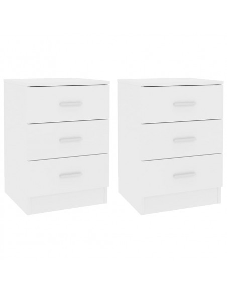 Comodini 2 pz Bianco 38x35x56 cm in Legno Ingegnerizzato