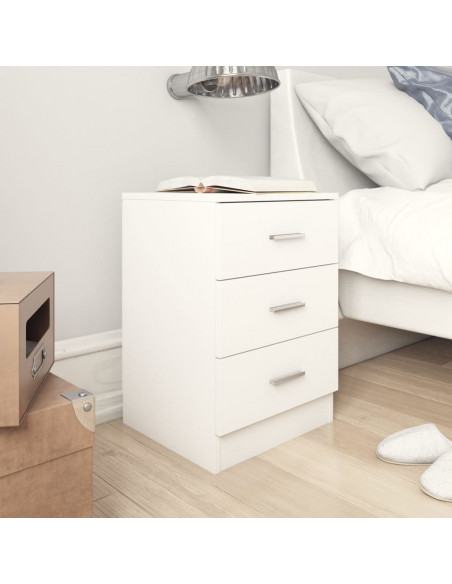 Comodini 2 pz Bianco 38x35x56 cm in Legno Ingegnerizzato