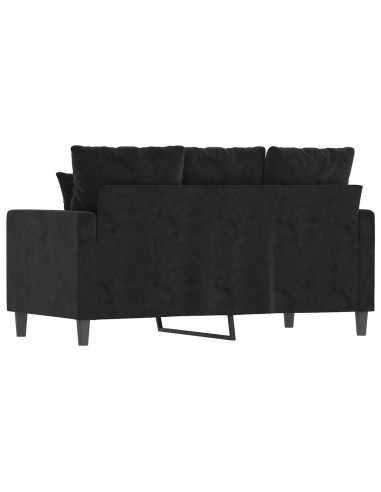 Divano a 2 Posti Nero 120 cm in Velluto