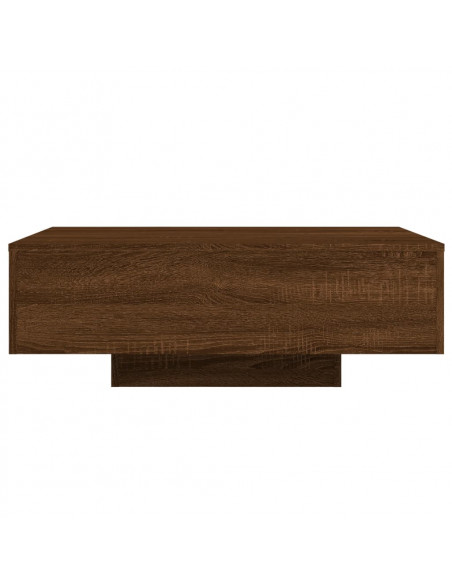 Tavolino da Soggiorno con Luci LED Rovere Marrone 85x55x31 cm