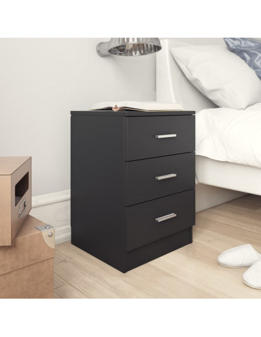 Comodini 2 pz Neri 38x35x56 cm in Legno Ingegnerizzato