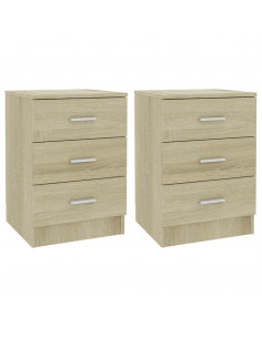 Comodini 2 pz Rovere Sonoma 38x35x56 cm in Legno Multistrato 2