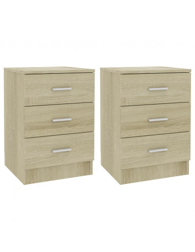 Comodini 2 pz Rovere Sonoma 38x35x56 cm in Legno Multistrato