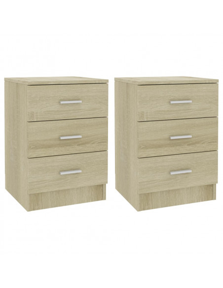 Comodini 2 pz Rovere Sonoma 38x35x56 cm in Legno Multistrato