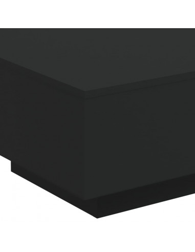 Tavolino da Soggiorno con Luci LED Nero 55x55x31 cm