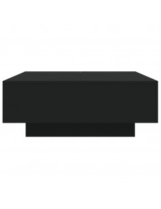 Tavolino da Soggiorno con Luci LED Nero 80x80x31 cm 2