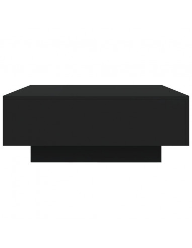 Tavolino da Soggiorno con Luci LED Nero 80x80x31 cm