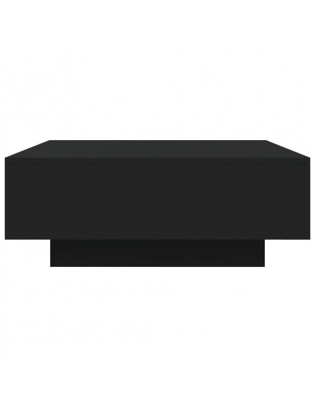 Tavolino da Soggiorno con Luci LED Nero 80x80x31 cm