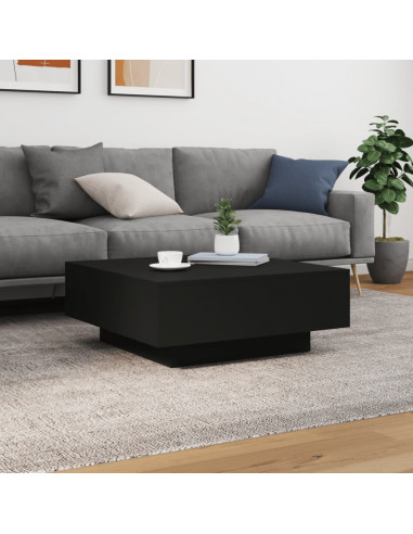 Tavolino da Salotto Nero 80x80x31 cm in Legno Multistrato