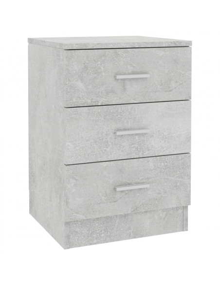 Comodino Grigio Cemento 38x35x56 cm in Legno Multistrato