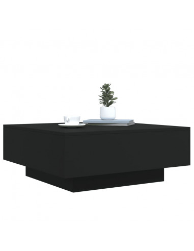 Tavolino da Salotto Nero 80x80x31 cm in Legno Multistrato