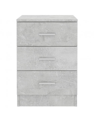 Comodino Grigio Cemento 38x35x56 cm in Legno Multistrato