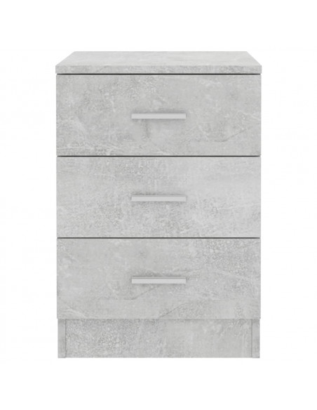 Comodino Grigio Cemento 38x35x56 cm in Legno Multistrato